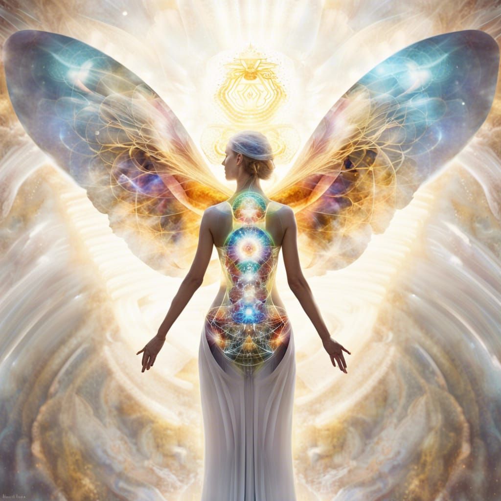 Nebula Angel with Butterfly Wings in Visionary Art