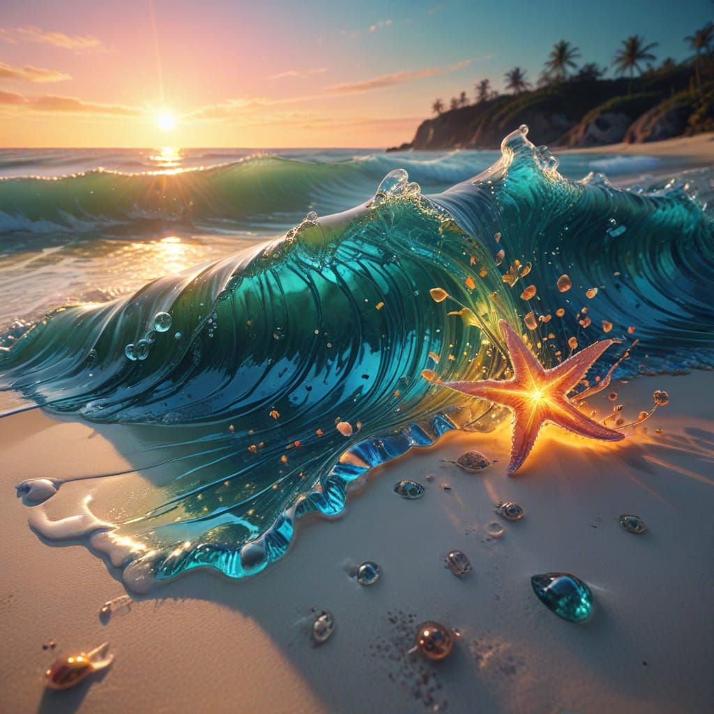 Glowing Wave of Bioluminescent Wonder