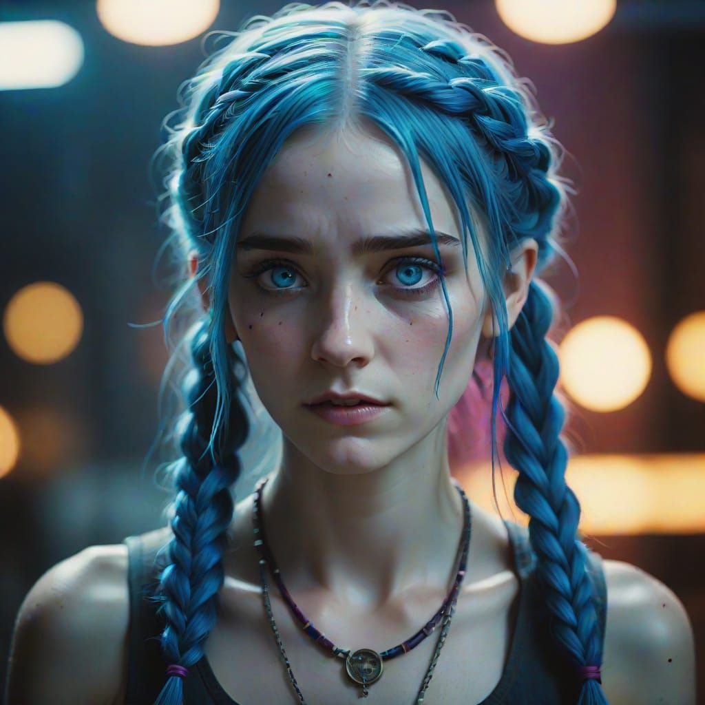 Cinematic Arcane Character in Moody Lighting with Electric B...