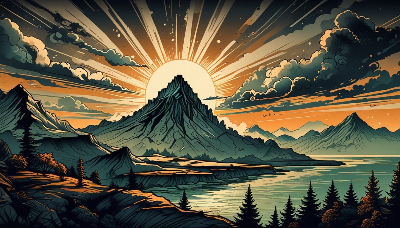 Art Deco Tattoo Ink Drawing