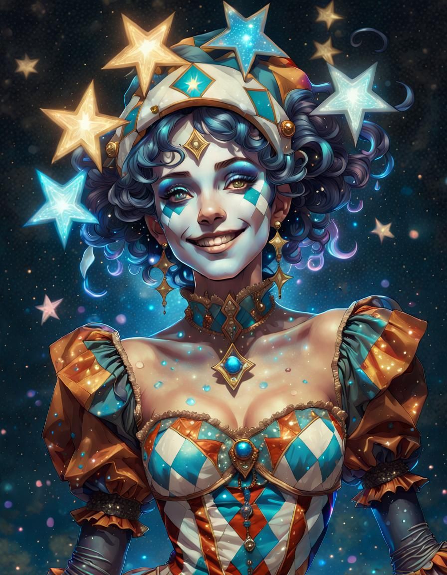 Magical female Harlequin