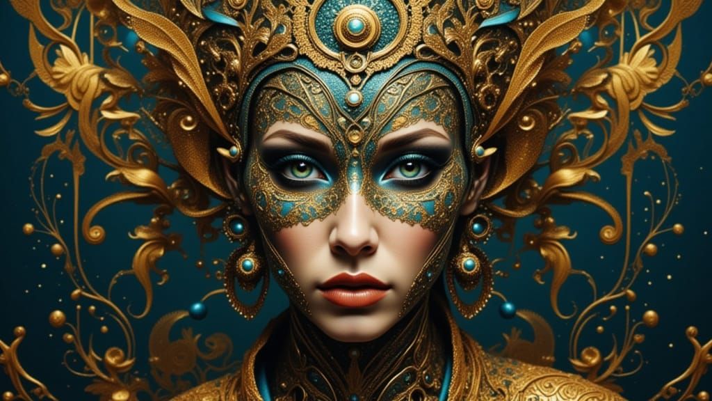 Alien Portrait with Intricate Mandala Features