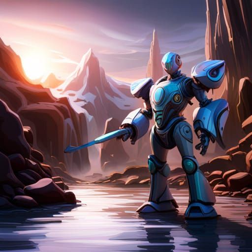 Detailed Robot Concept Art in Deep Color