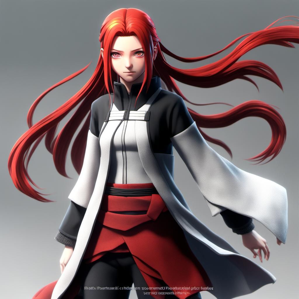 Kushina Full Body Pose from Naruto in 3D