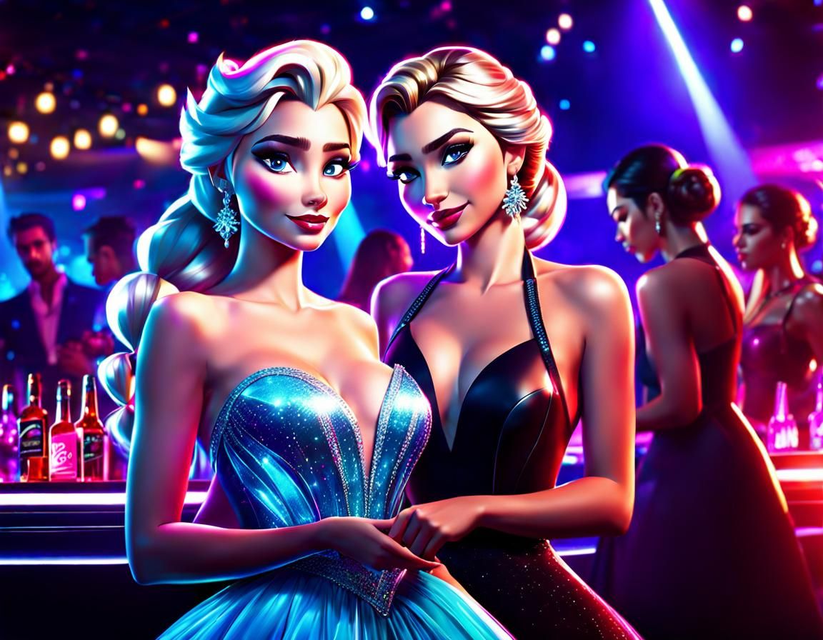 Elsa and Sister in Nightclub: Photography Style
