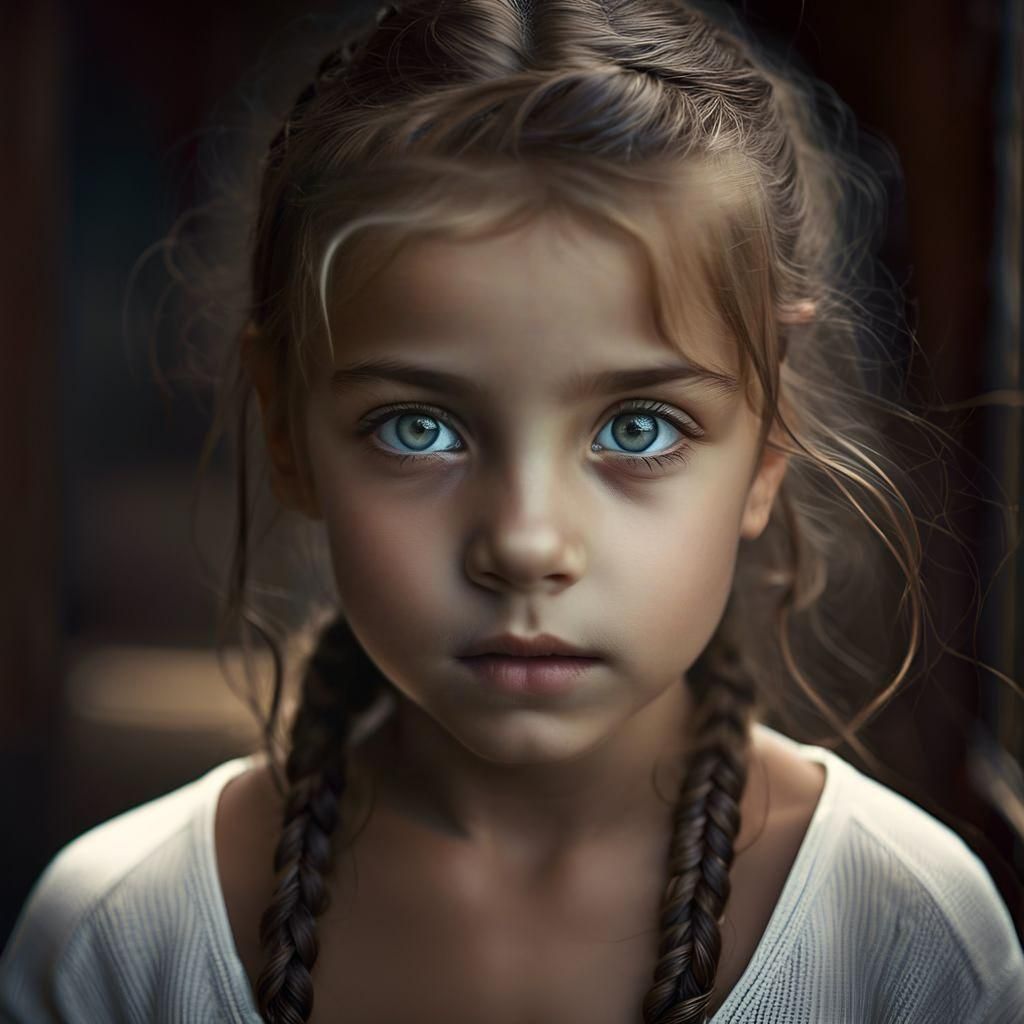 Hyperrealistic Portrait of a Gorgeous Girl in Chiaroscuro