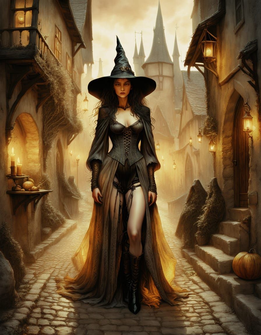 Medieval Witch in Luis Royo Style
