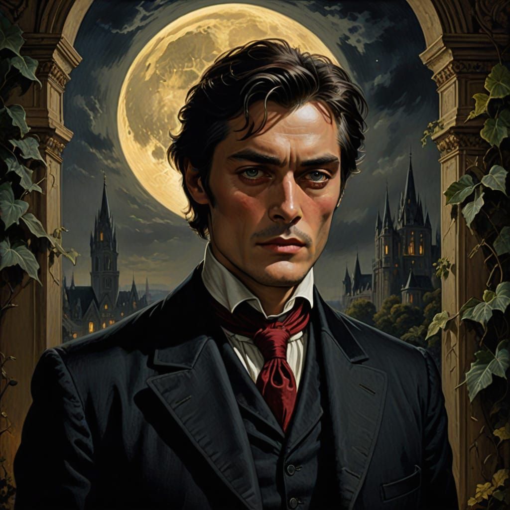 Sophisticated Vampire in Gothic Splendor