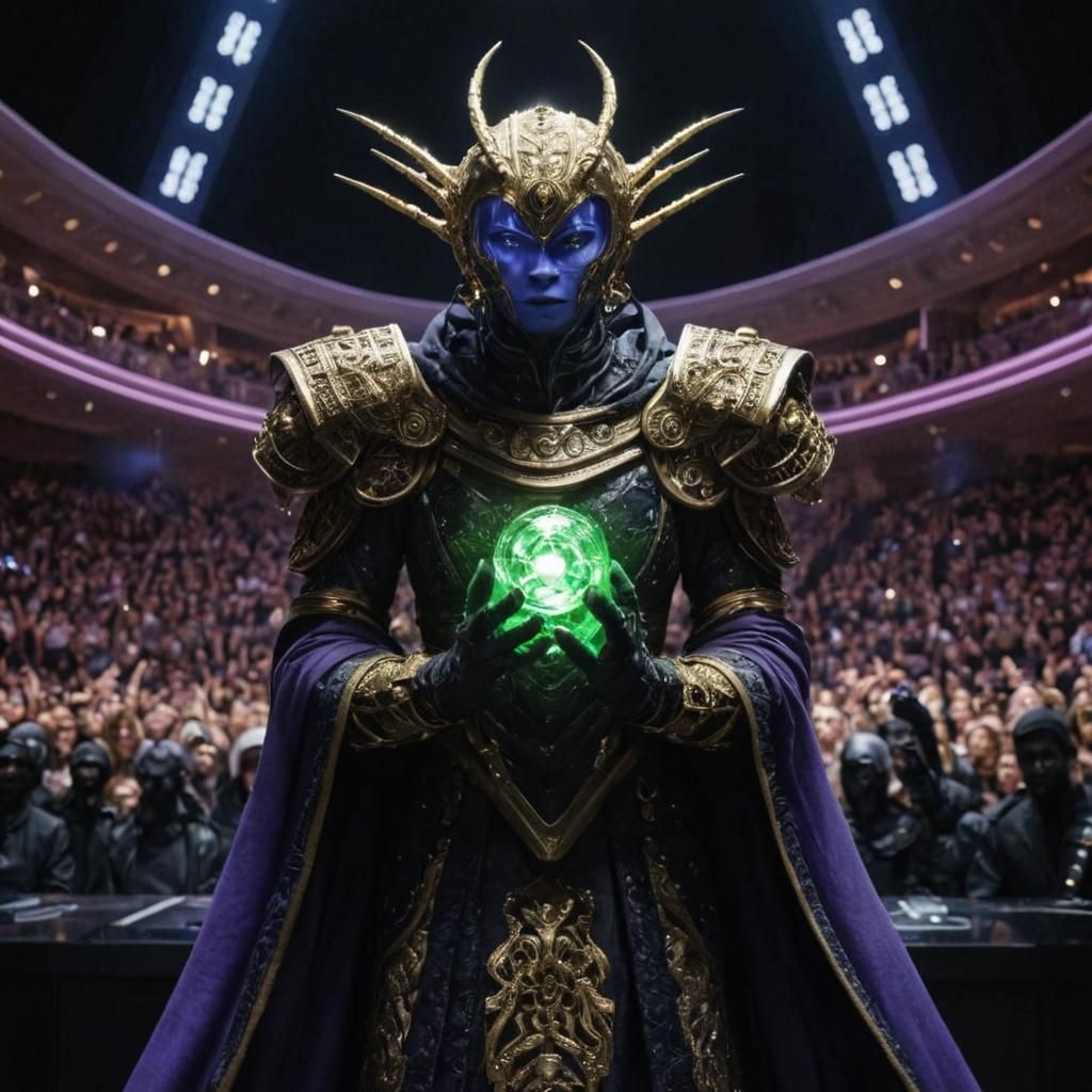 Majestic Alien Scene with Intricate Lighting