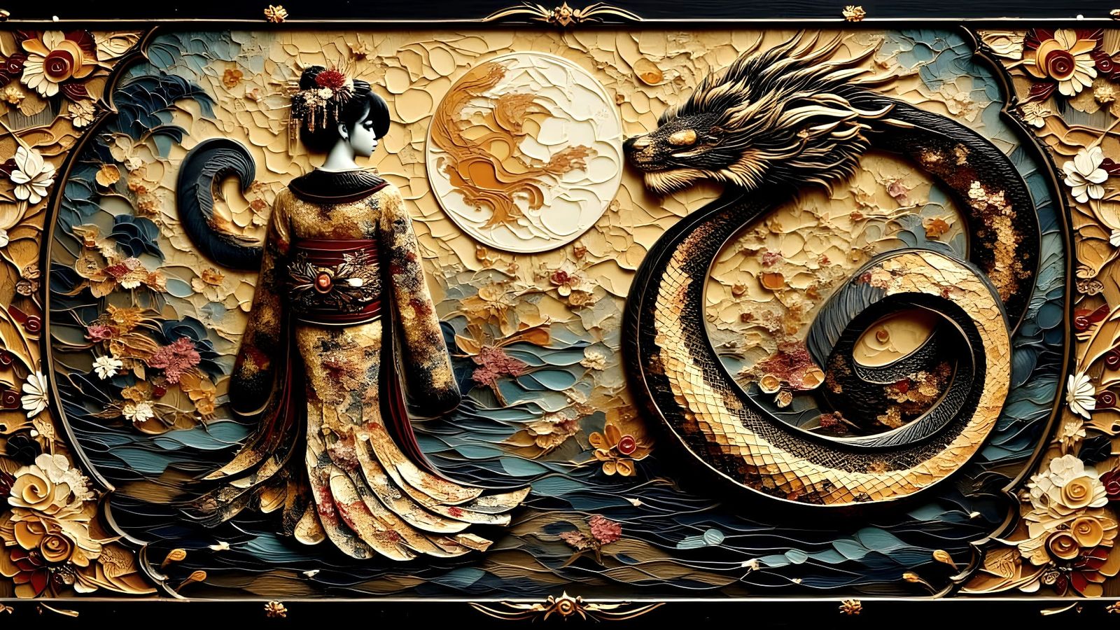 Surreal Serpent Kimono Double Exposure Art