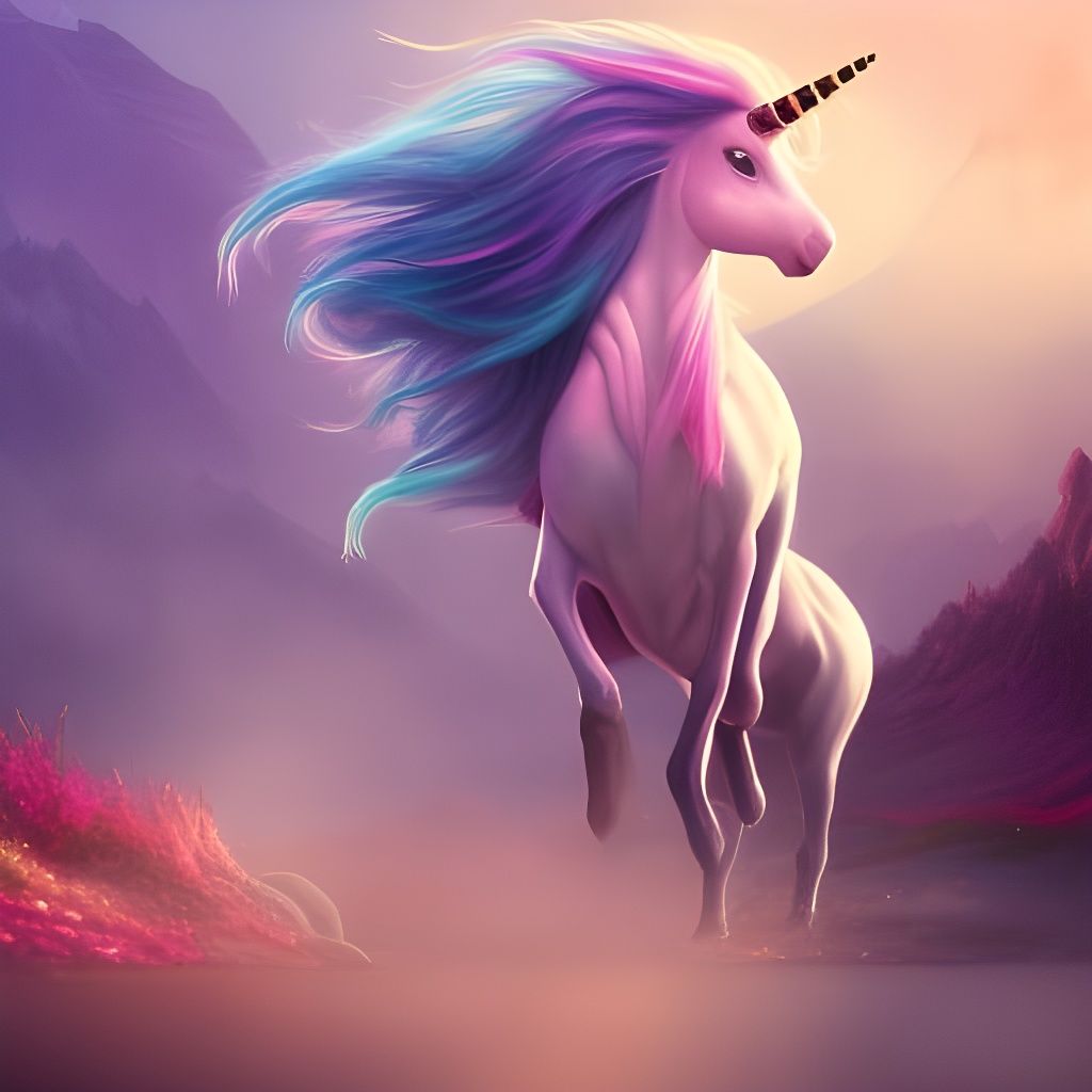 Colorful Unicorn Fantasy Concept Art