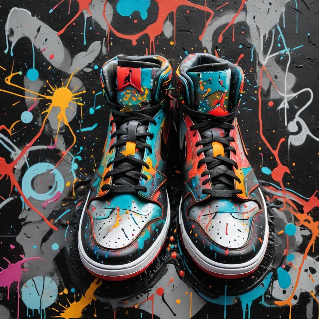 Melting Air Jordans in Vibrant Street Art