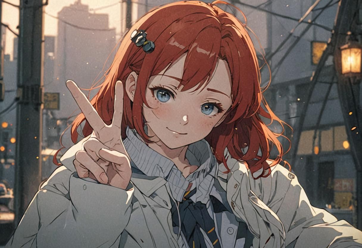 Anime Redhead Cel-Shaded Manga Scan