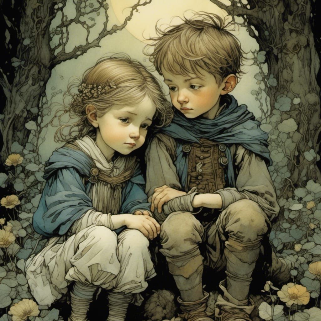 Brotherly Comfort: A Fantasy Illustration