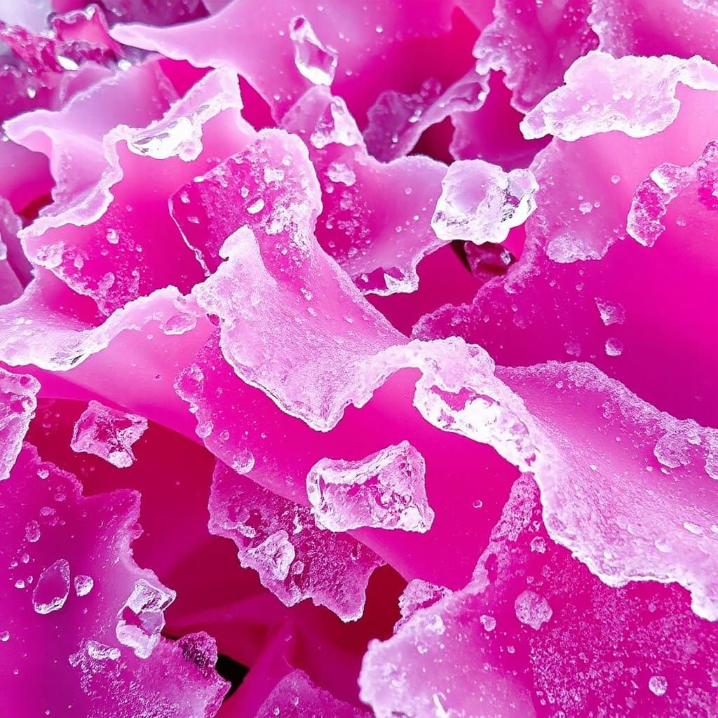 Frozen Ruby Burned Magenta Abstract Surreal Art