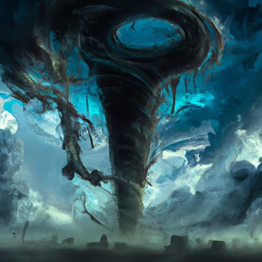 Epic Tornado in a Dramatic Digital Painting