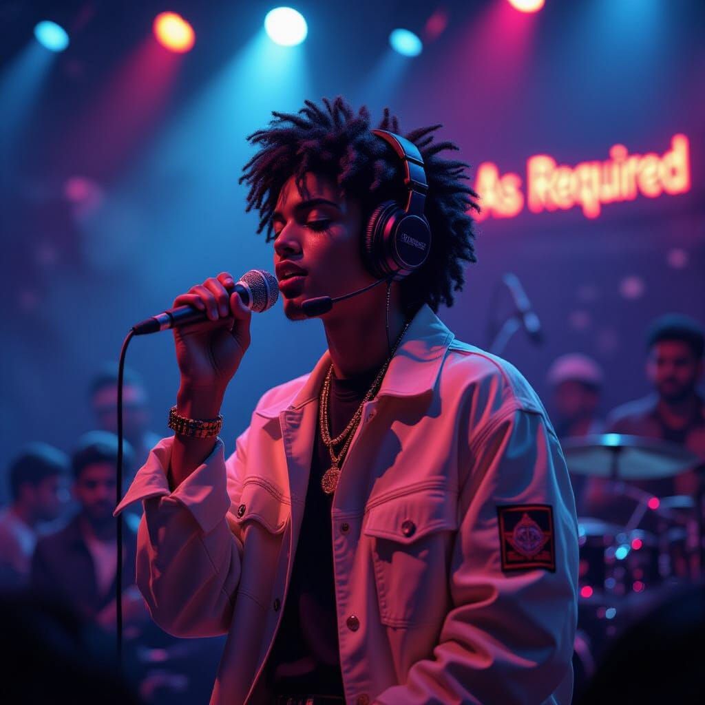 Energetic Artist Performs Live: a Pixar-Style 3D Render