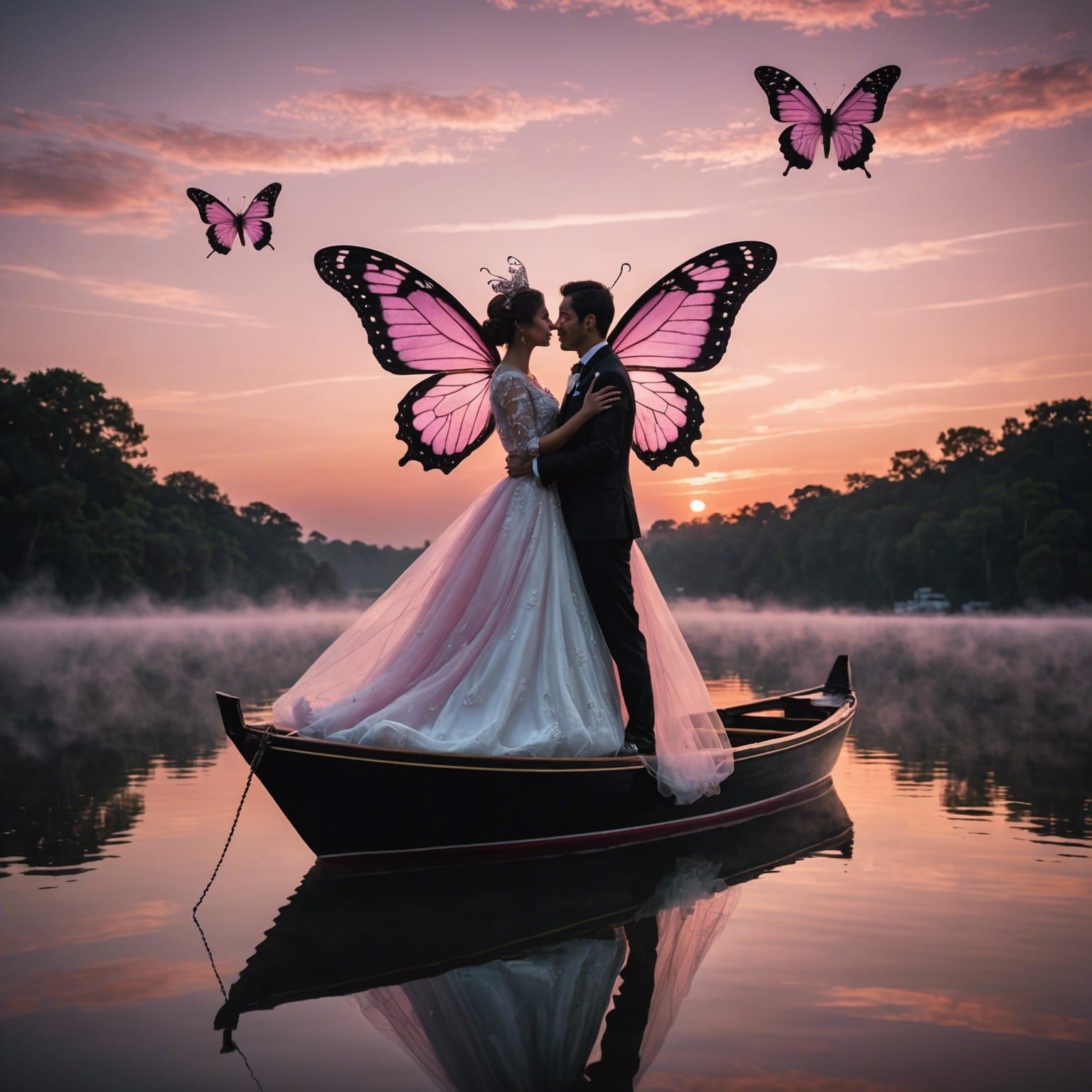 Butterfly and Cat: Anime-Inspired Concept Art