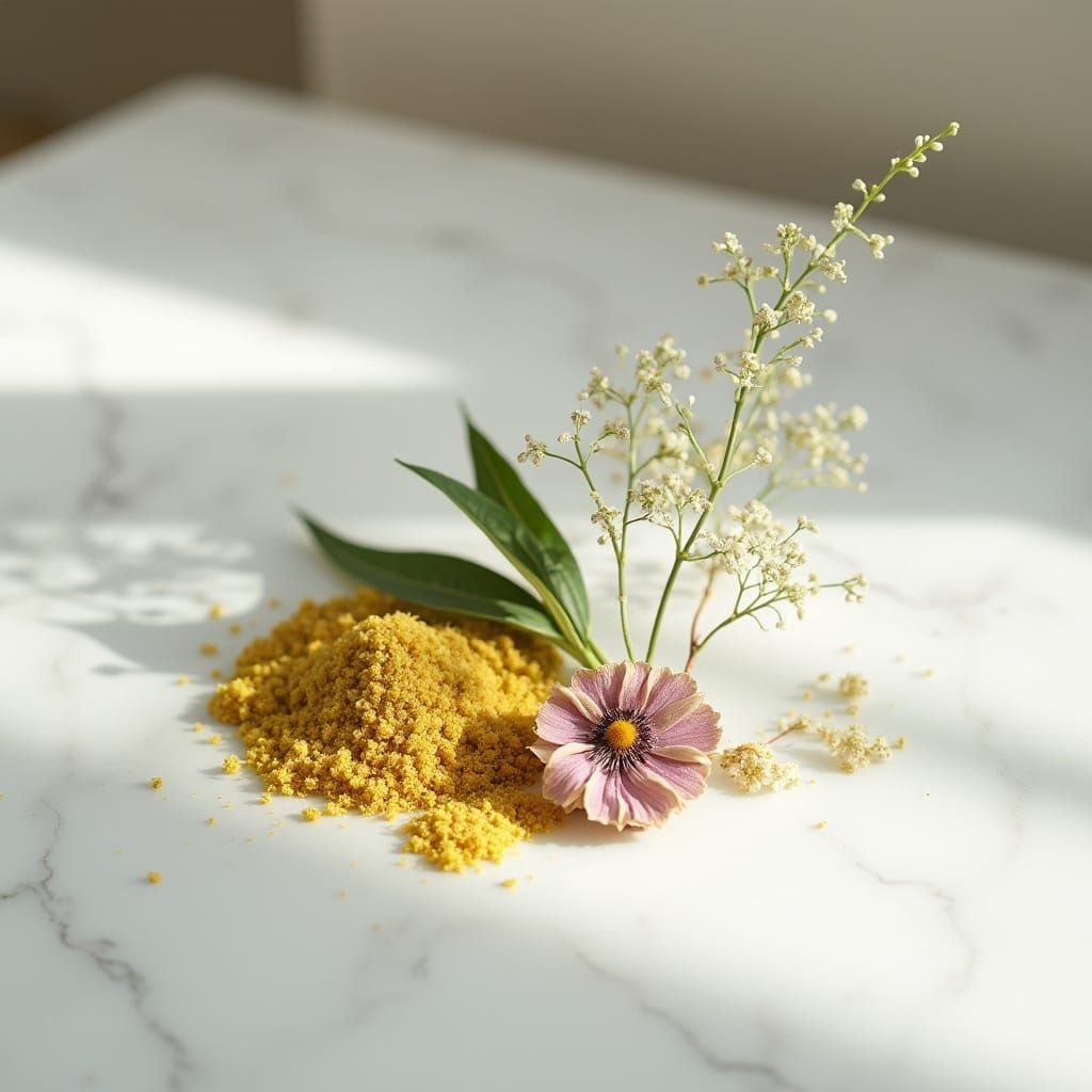 Minimalist Still Life with Mustard Seeds and Linen