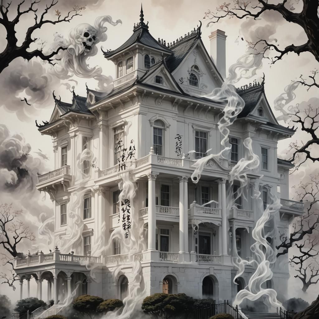 Translucent Ghost Haunts White House with Scroll