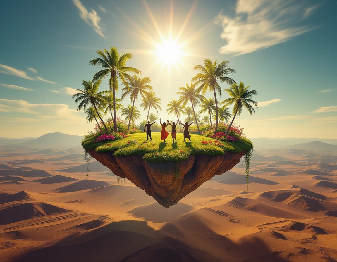 Floating hope over forgotten land