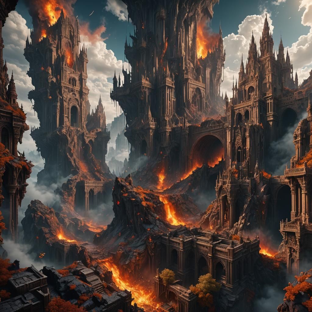 Heaven Over Hell: Detailed Matte Painting