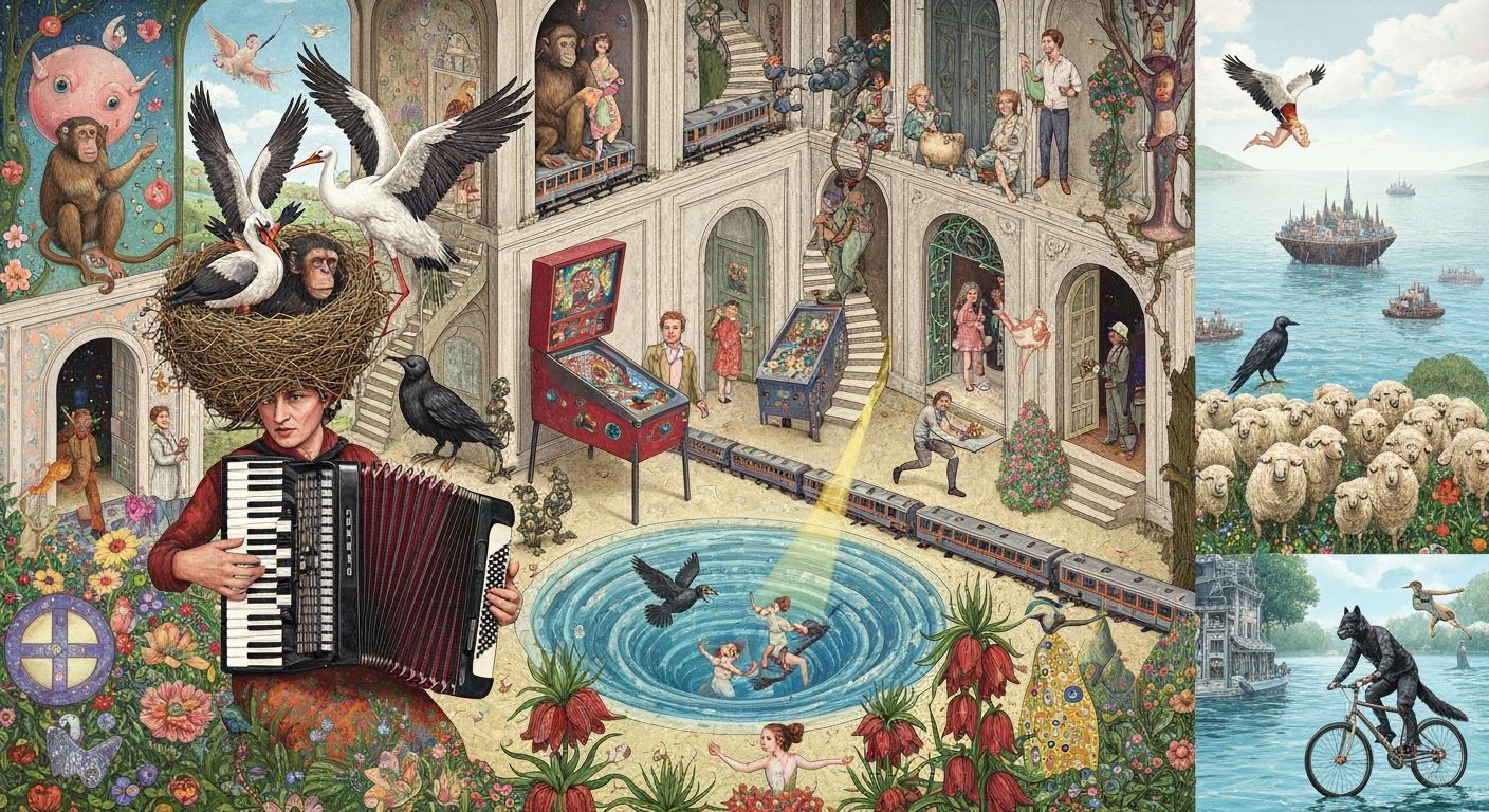 Surreal Accordionist Performs at Palais Idéal