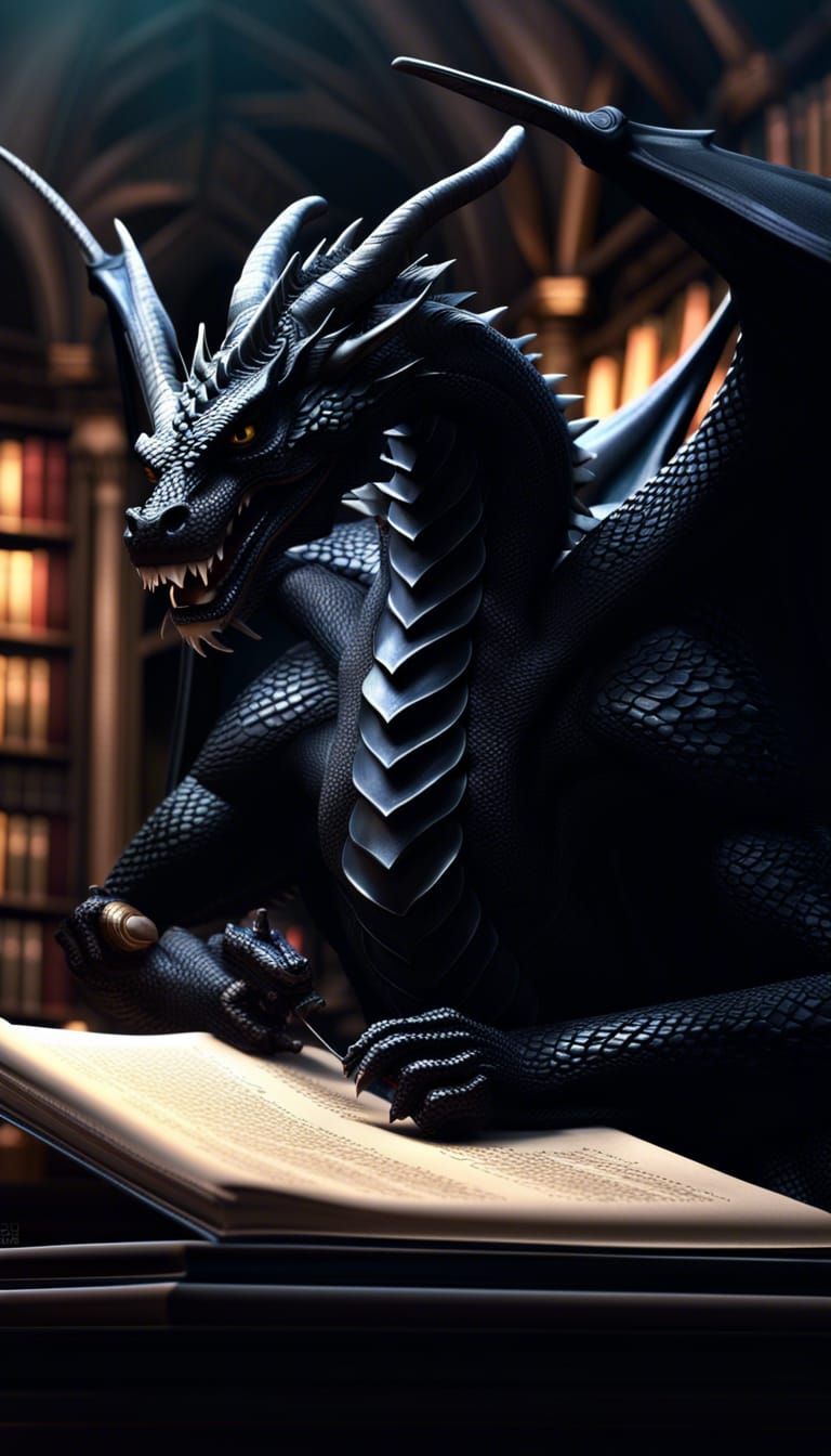 Black Dragon Scribes in Dark Fantasy Library