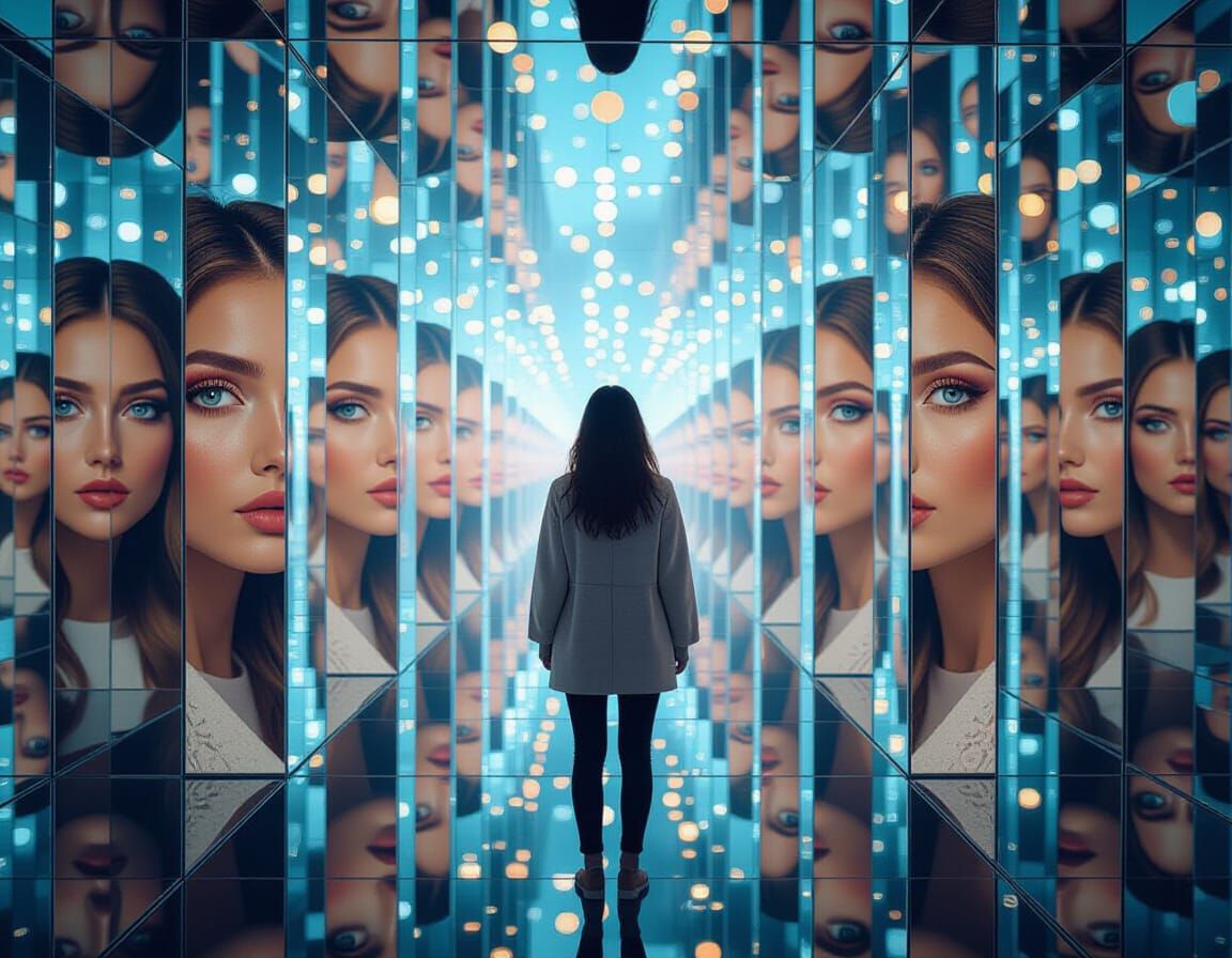 Surreal Space of Mirrors Reflecting Diverse Emotions