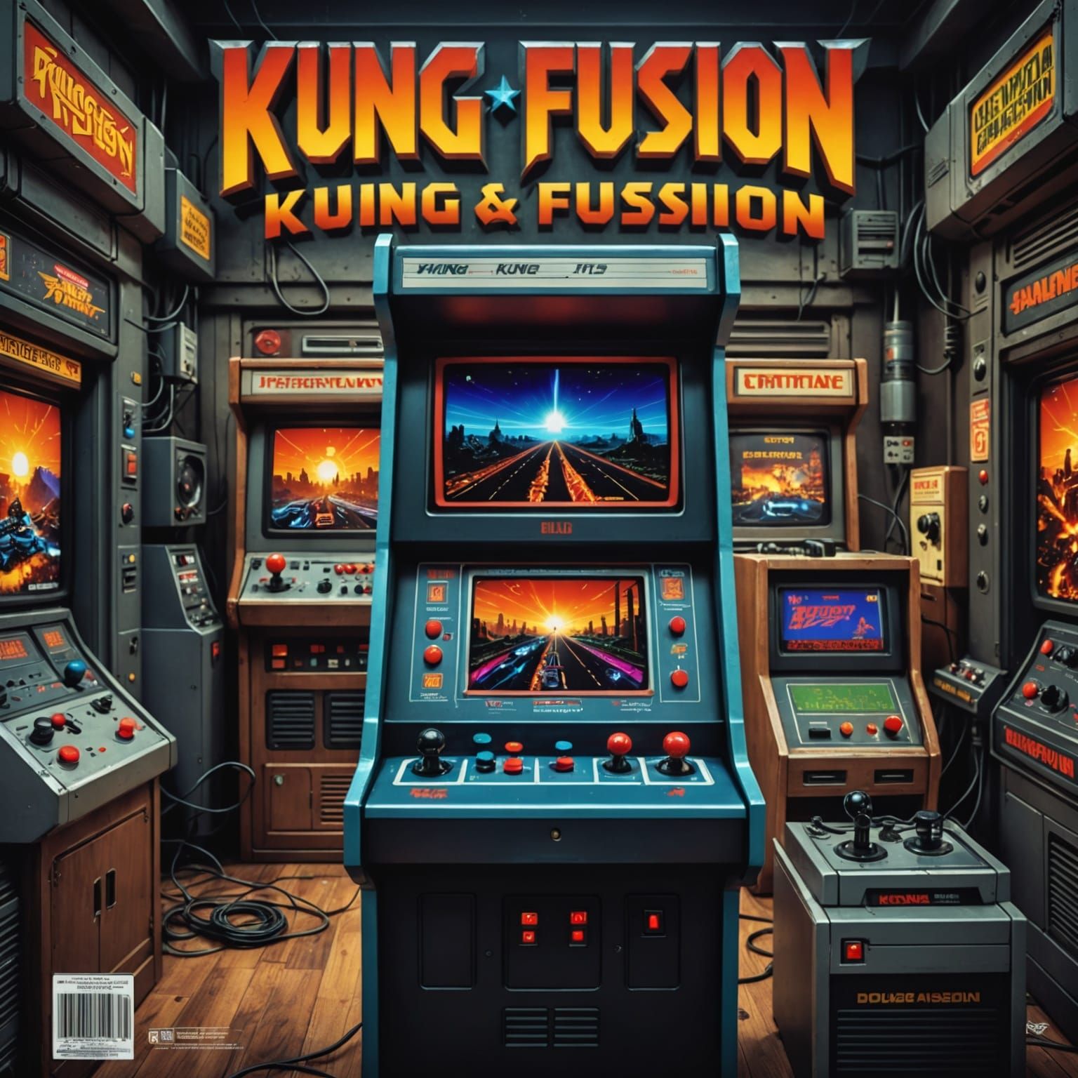 Retro Video Game Cover Kung-fusion in HDR