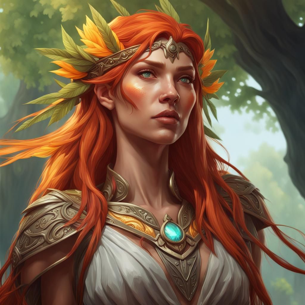 Fantasy Portrait of a Summer Eladrin Druid