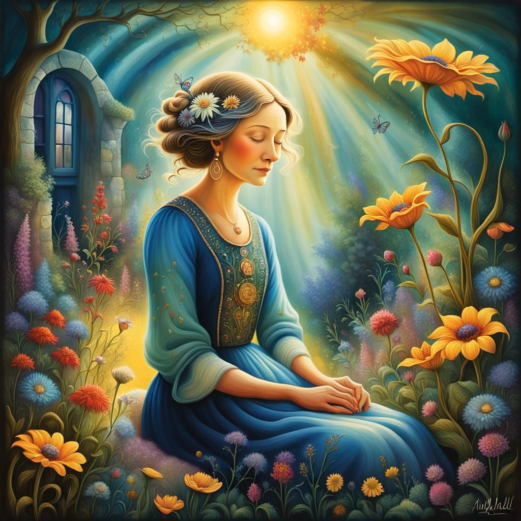Ethereal Lady in Surrealist Oil Painting Style