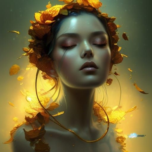 Woman Dripping Gold Paper: Fantasy Art