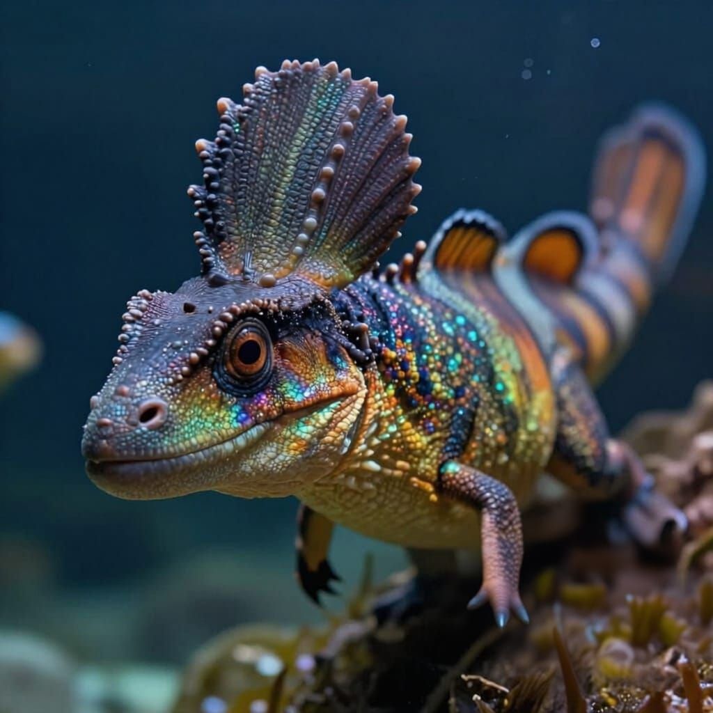 Realistic Spinosaurus Clownfish Hybrid Creature