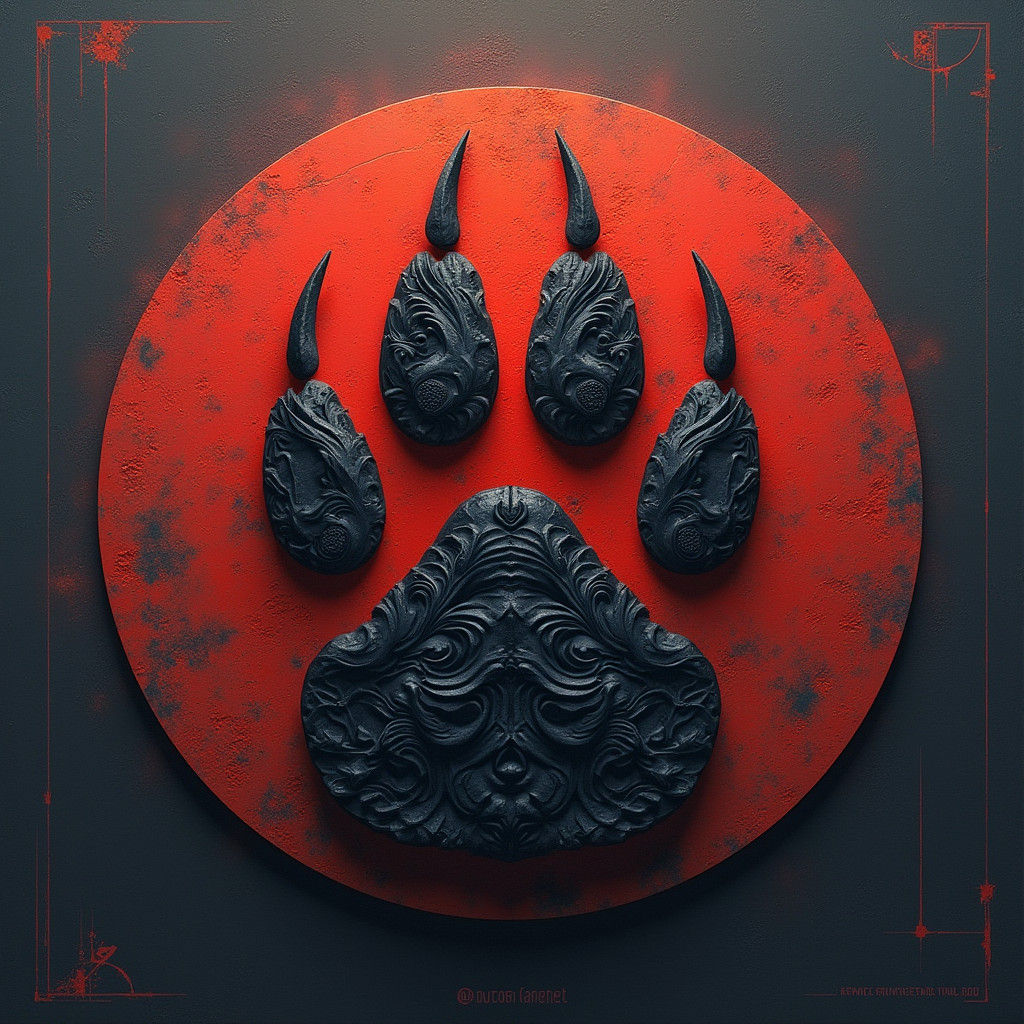 Logo avec une empreinte d'un loup avec le code couleur #0000...