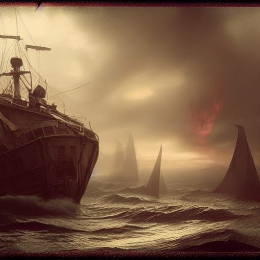 Sinister Sirens Lure Sailors in Digital Painting