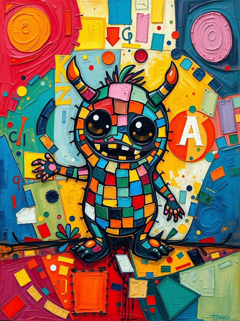 cute monster mosaic