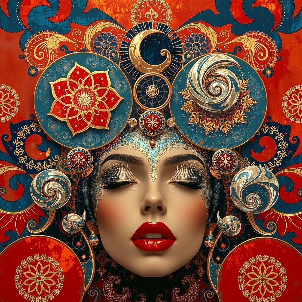 Surreal Artistic Abstraction in Harmonious Swirling Shapes