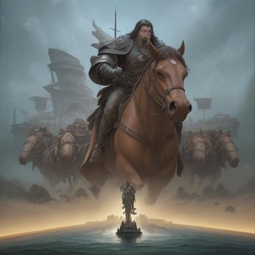 Epic Relicari Goliath Units March in Gouache Style