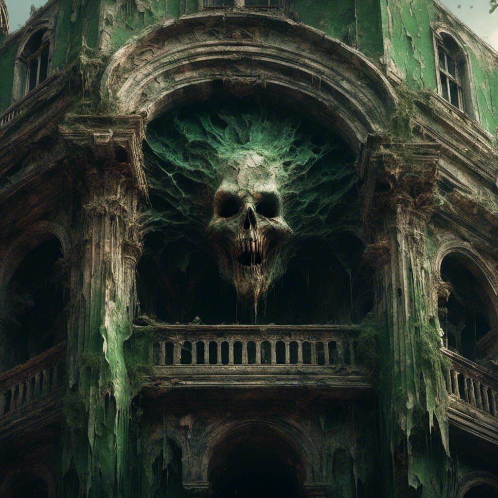 Dark Fantasy Evil Face in Venice, Detailed Concept Art