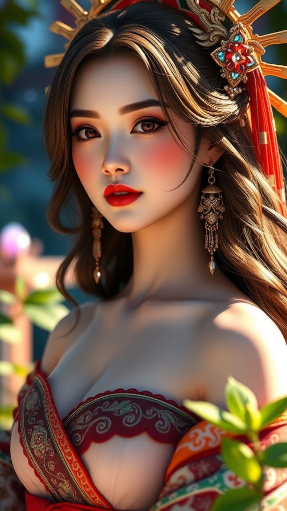 Yae Miko in Radiant Sunlight: A Digital Portrait