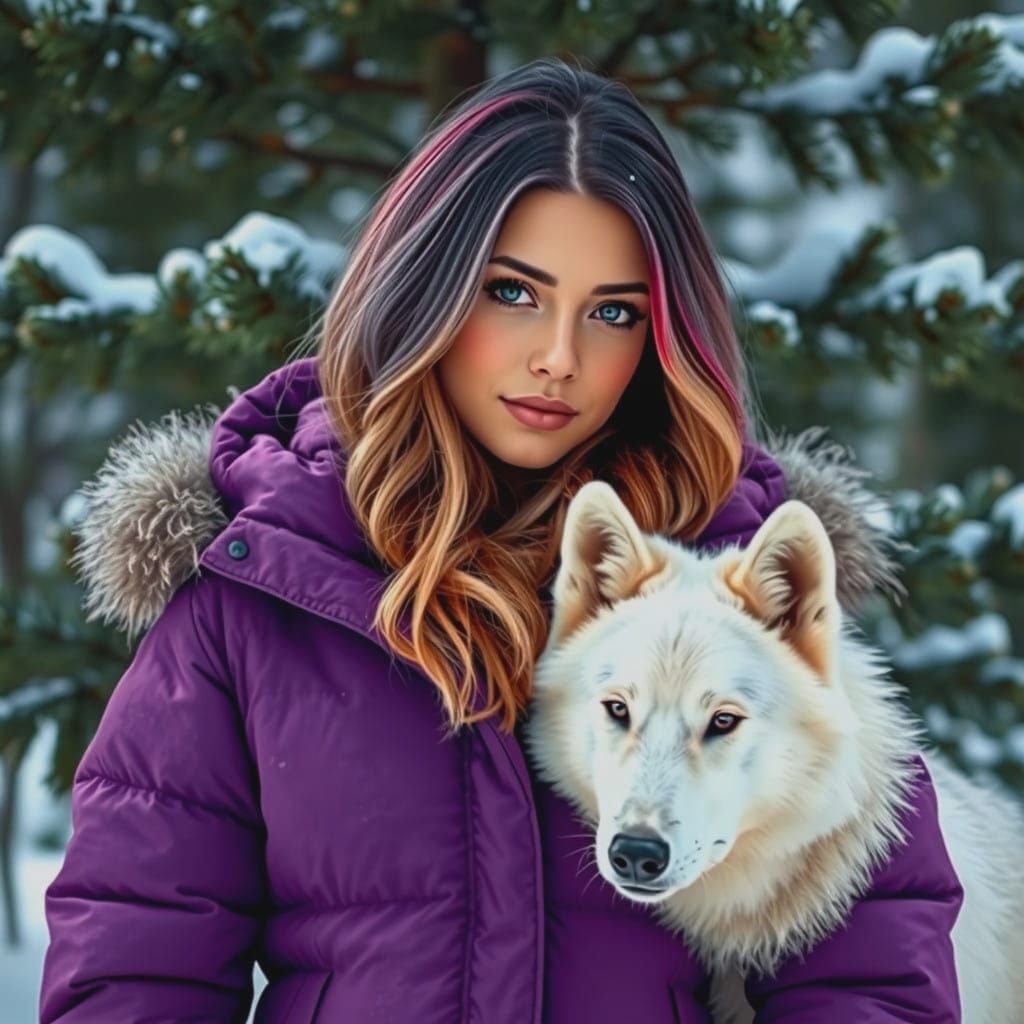 Winter Wonderland Goddess with Tri Colored Hair