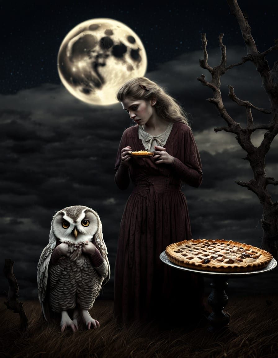 Surreal Wanderer Under Moonlight: A Fine Art Photograph