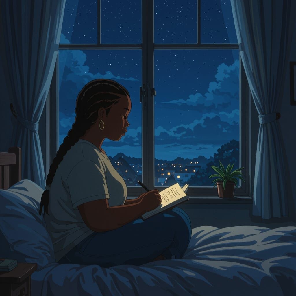 Lofi Aesthetic: Woman Writing Diary by Window
