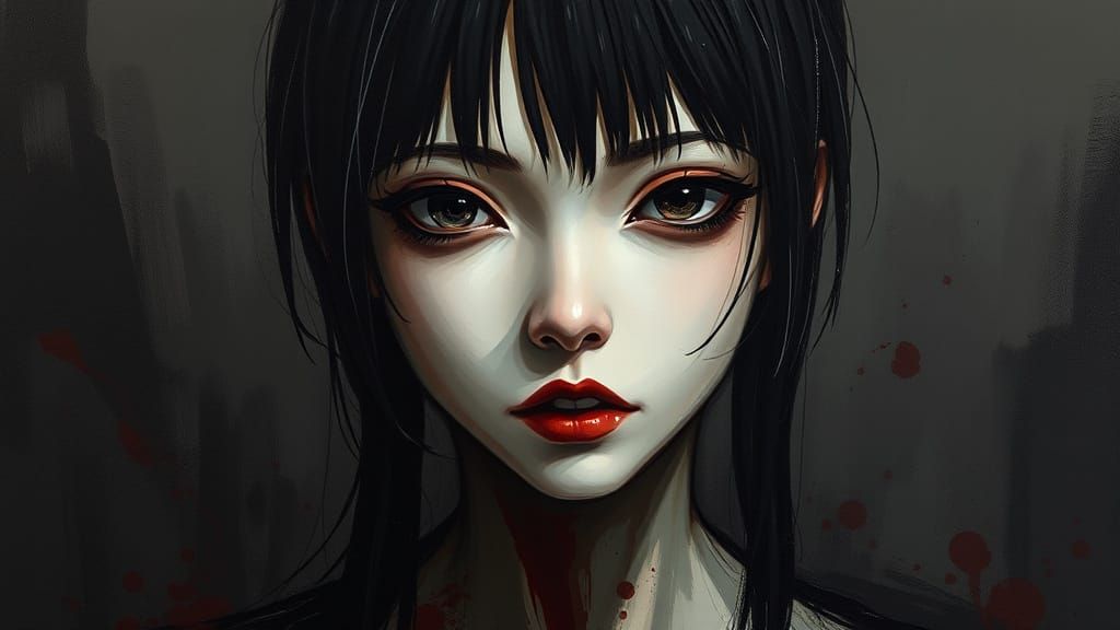 Abstract Figure Painting With Dark Tones