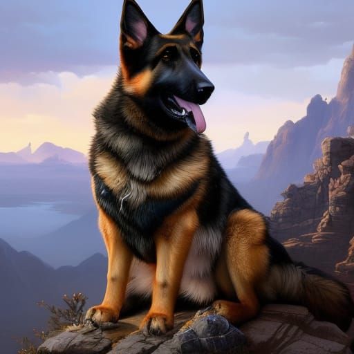 German Shepherd Dog in Apex Legends Style