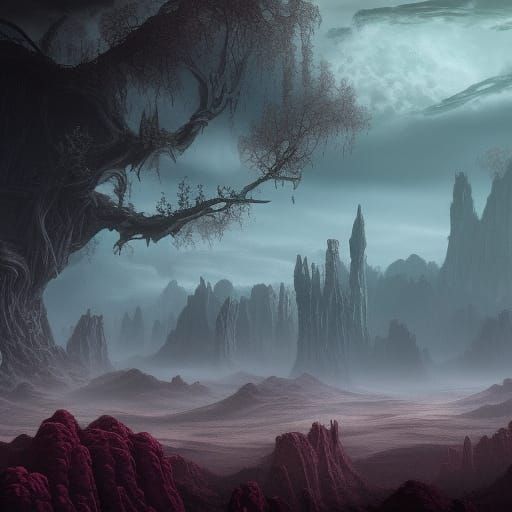 Desert Plateau Garden in Detailed Matte Painting