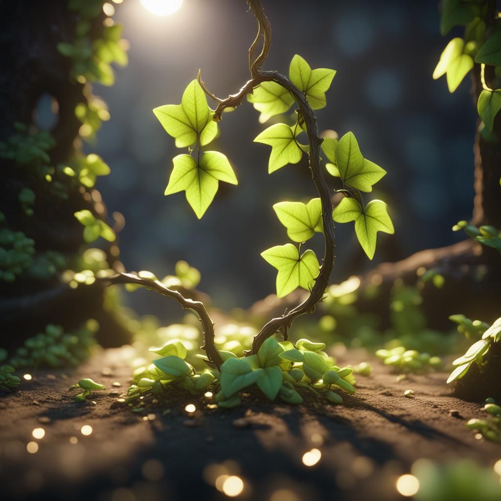 Glowing Vine in Detailed 3D Game Graphics