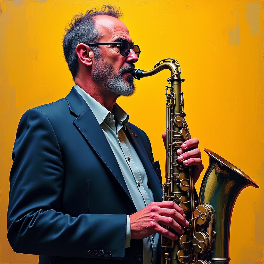 Jazz Musician Portrait in Expressive Modern Style
