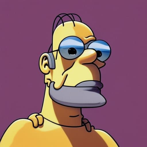 Hyperdetailed Homer Simpson Portrait in Art Nouveau Style
